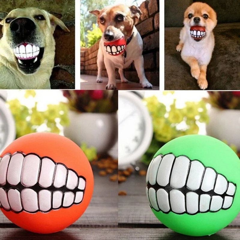 Brinquedo Bola Pet Sorriso Dentadura para Cachorros