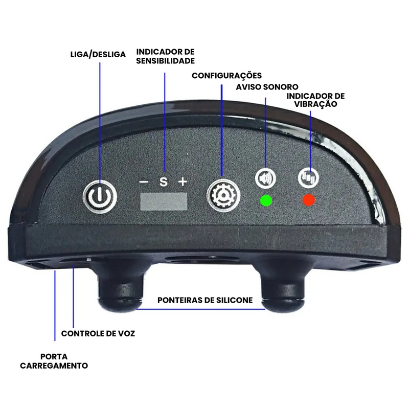 Coleira Colar Anti Latido Ultrassônica Sem Choque 7 Níveis de Sensibilidade