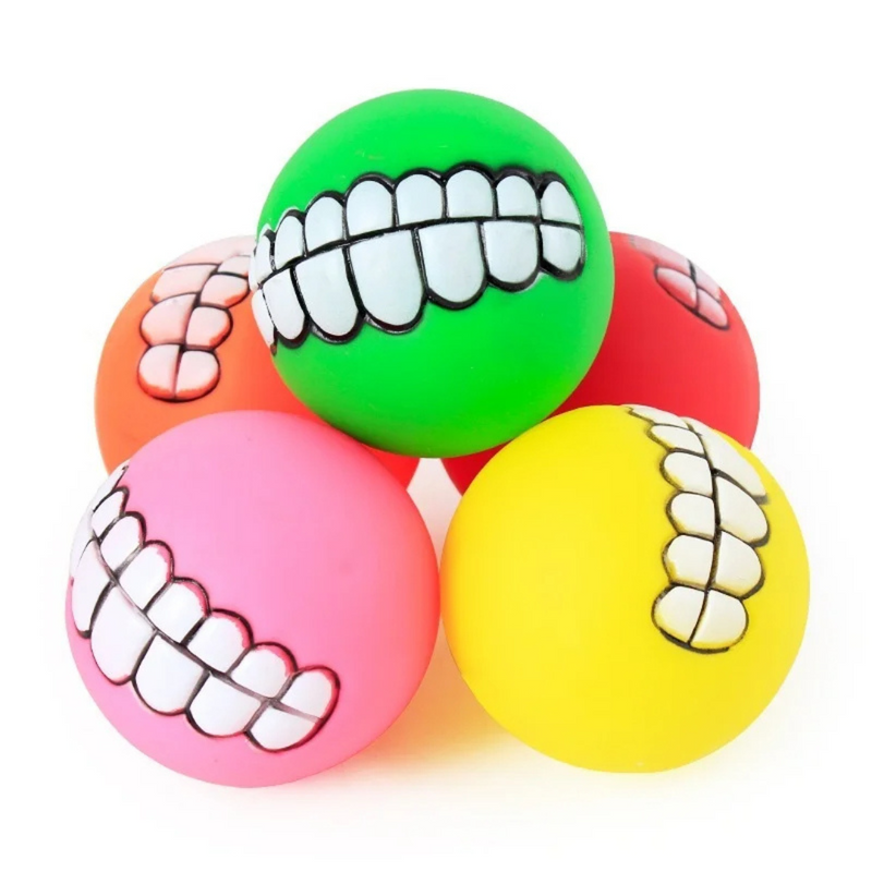 Brinquedo Bola Pet Sorriso Dentadura para Cachorros