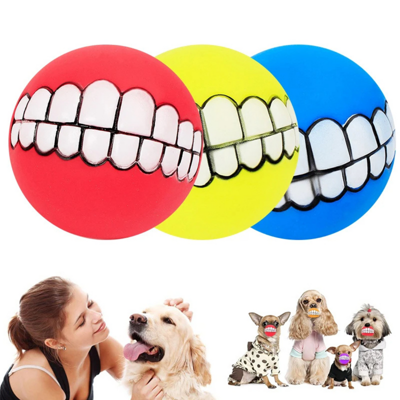 Brinquedo Bola Pet Sorriso Dentadura para Cachorros