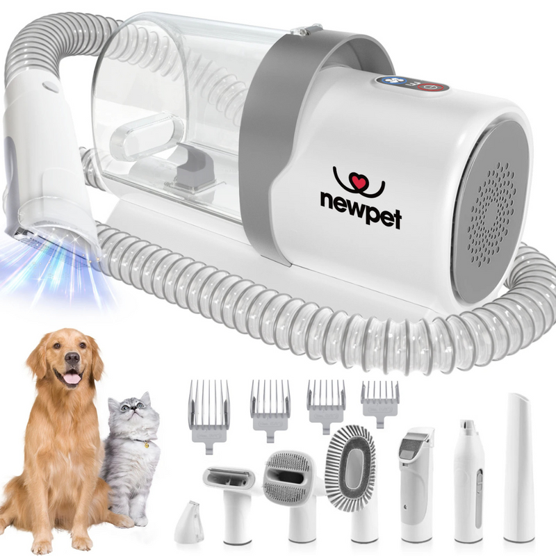 Kit Aspirador de Pelos para Cachorros com 11 Acessórios Banho e Tosa Pet Shop