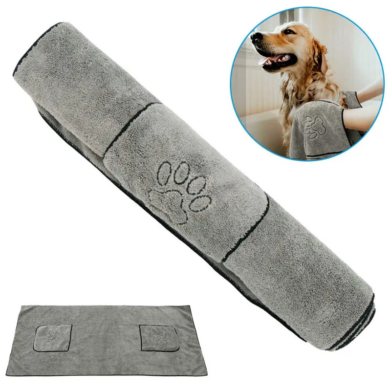 Toalha de Banho Pet Microfibra Super Absorvente Banho e Tosa Pet Shop