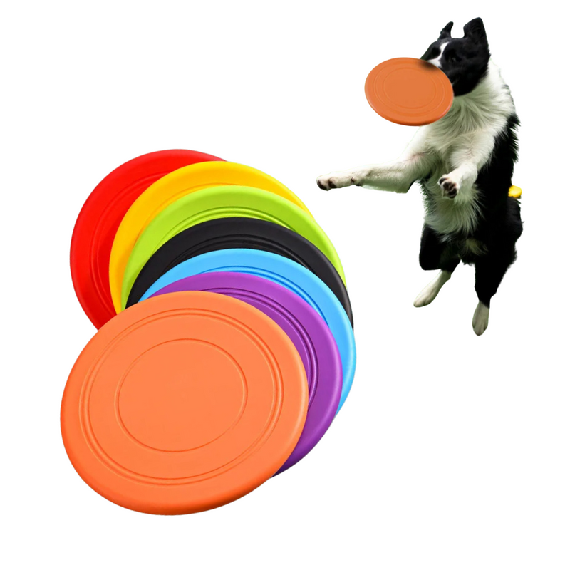 Disco Frisbee Voador de Silicone para Cachorros