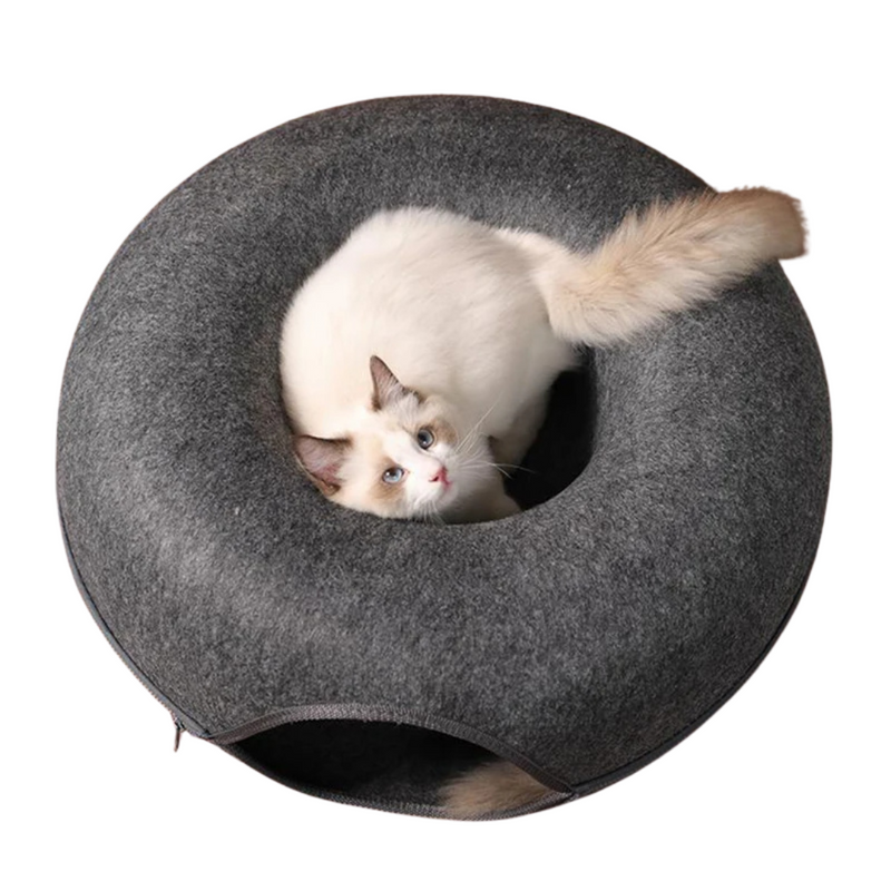 Cama Túnel de Feltro Rosquinha para Gatos