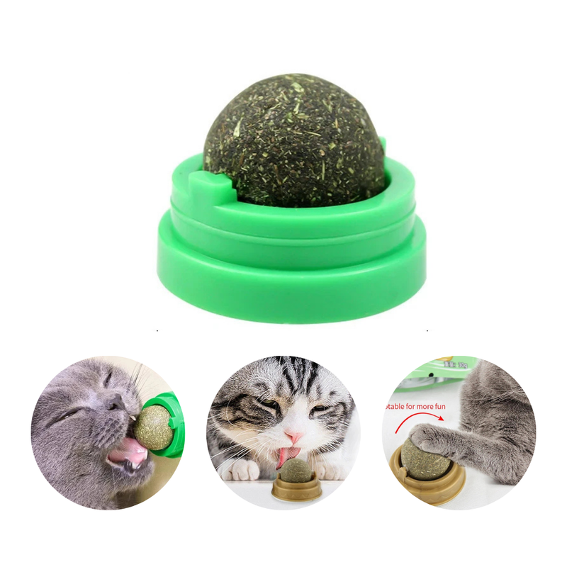 Brinquedo Bolinha de Catnip Interativa Atrativa para Gatos com Adesivo Dupla Face