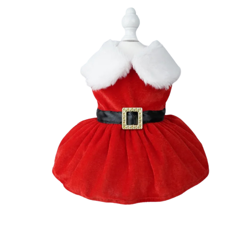 Vestido Natalino para Pets Fantasia Mamãe Noel para Cachorros