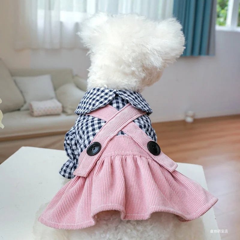 Jardineira Pet Roupinha Vestido para Cachorros