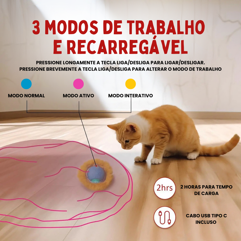 Brinquedo Saco com Bolinha Elétrica Inteligente para Gatos