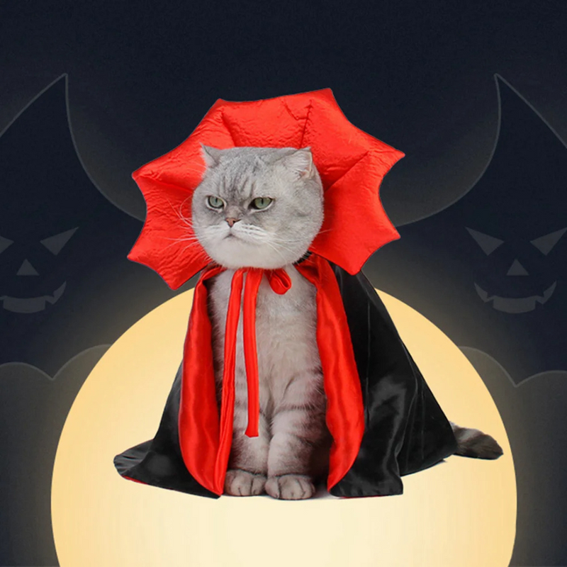 Fantasia Pet Vampiro Cosplay Drácula para Gatos e Cachorros