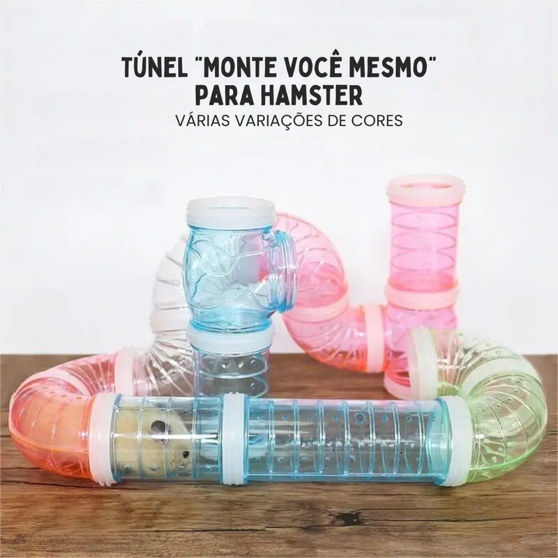 Túnel Tubo para Roedores Labirinto para Hamster Porquinho da Índia