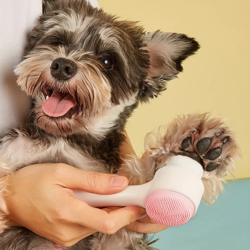 Escova Elétrica Cerdas de Silicone para Limpeza de Patinhas de Cachorros