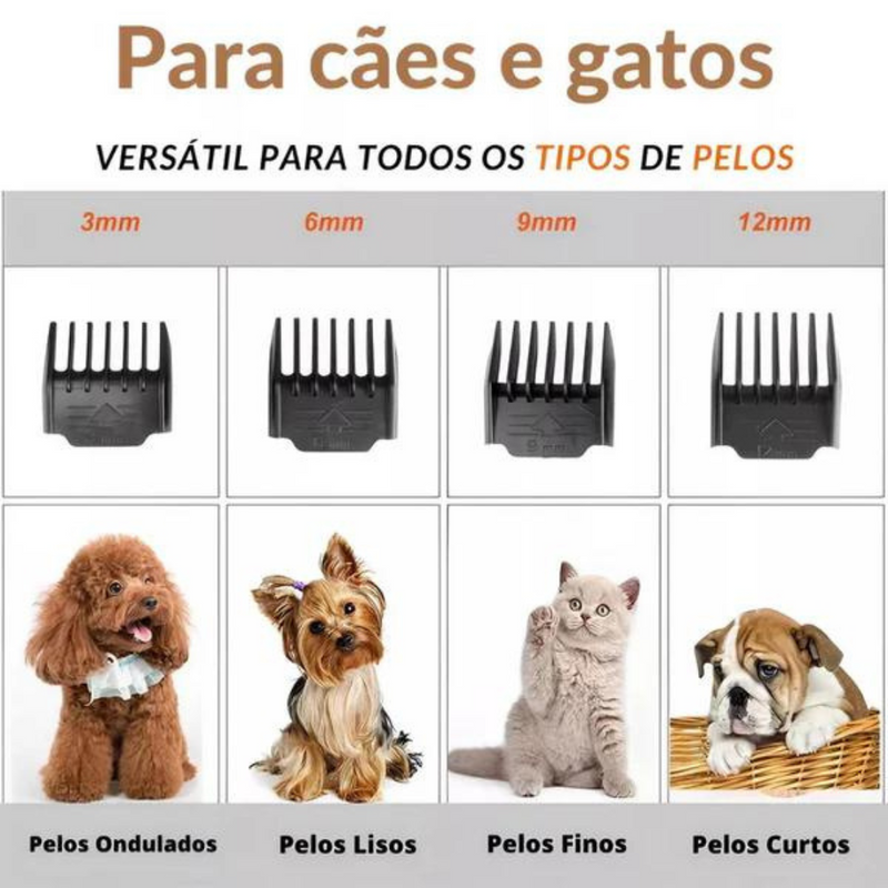 Kit Banho e Tosa Completo com Maquina + 5 Acessórios