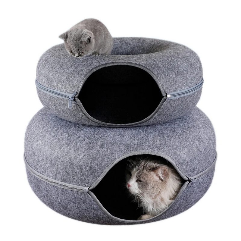 Cama Túnel de Feltro Rosquinha para Gatos