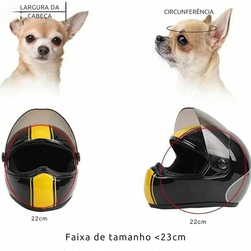 Capacete de Motocicleta para Cachorros e Gatos