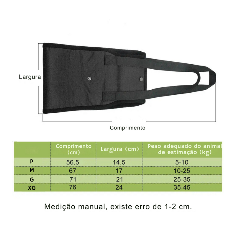 Cinta de Suporte para Levantar e Auxiliar Cães Arnes de Reabilitação de Cachorros