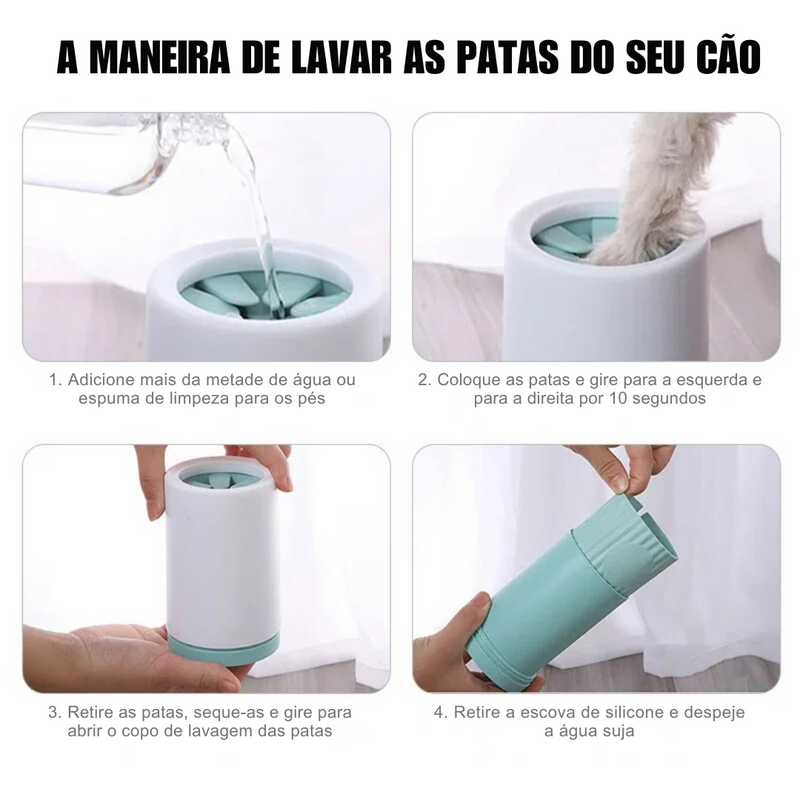 Copinho Lava Patinhas Lavador Automático de Patas de Cachorros