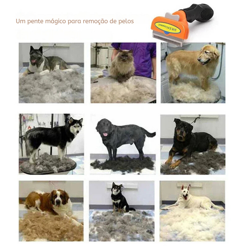 Pente Escova Removedora de Pelos para Cachorros